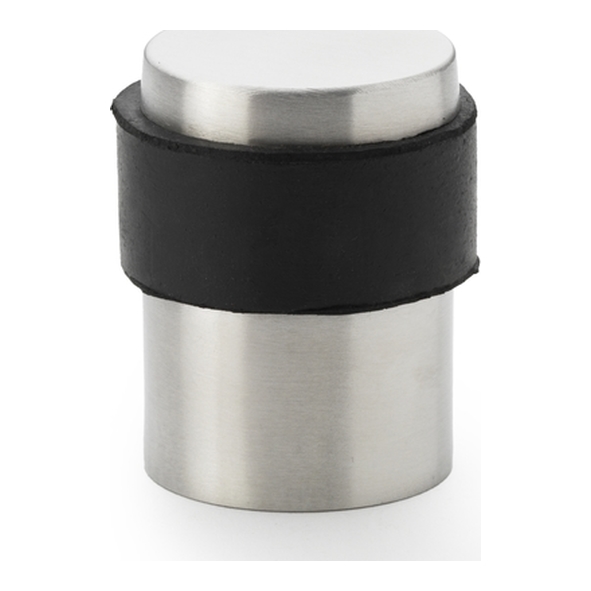 AW635SSS • Satin Stainless Steel • Alexander & Wilks Stainless Steel Floor Mounted Flat Top Cylinder Door Stop